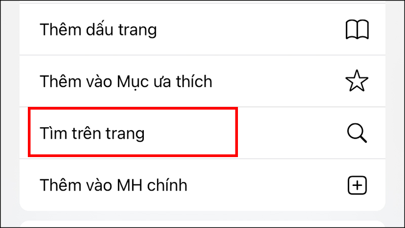 Công cụ Tìm trên trang